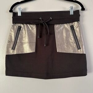 Apres' Ramy Brook Faux Leather Mini Skirt | Black Silver Purple
